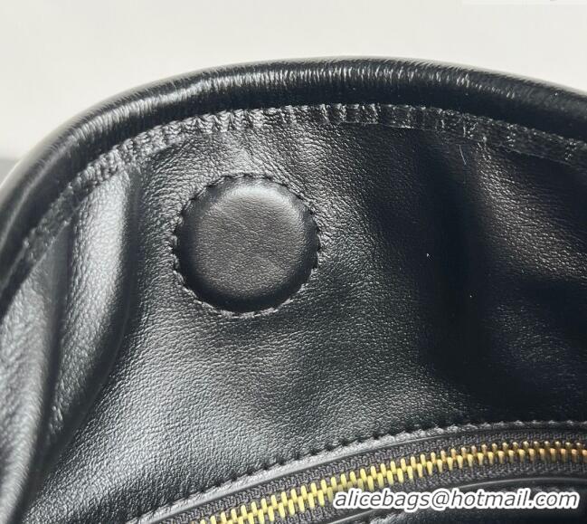 Luxury Discount Bottega Veneta Hop Small Hobo Bag in Intrecciato Leather 796262 Black 2025