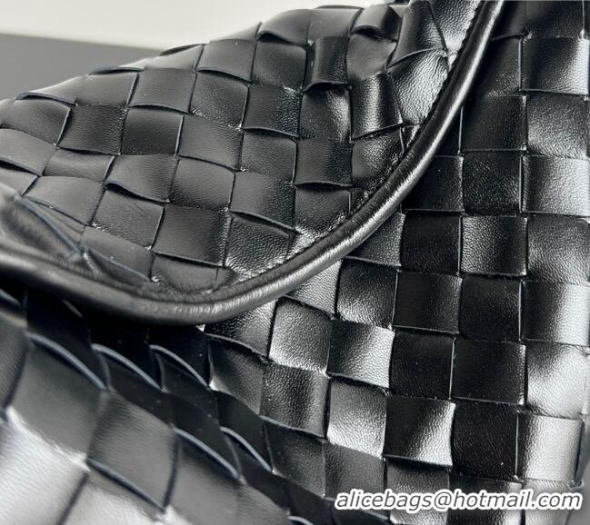 Luxury Discount Bottega Veneta Hop Small Hobo Bag in Intrecciato Leather 796262 Black 2025