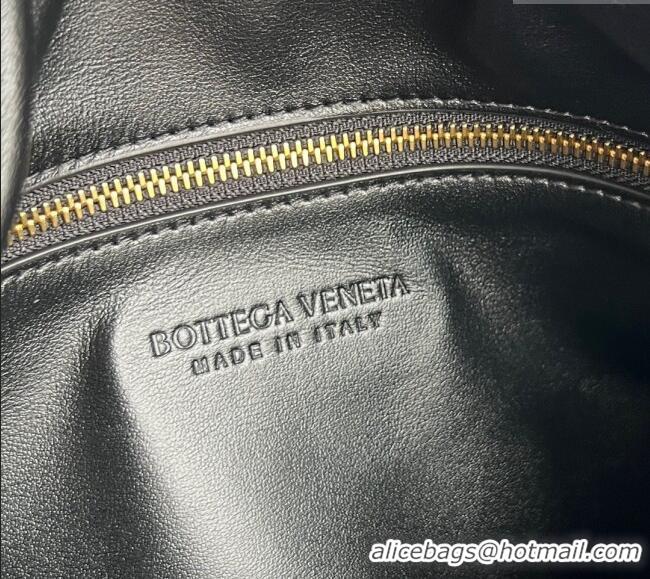 Luxury Discount Bottega Veneta Hop Small Hobo Bag in Intrecciato Leather 796262 Black 2025