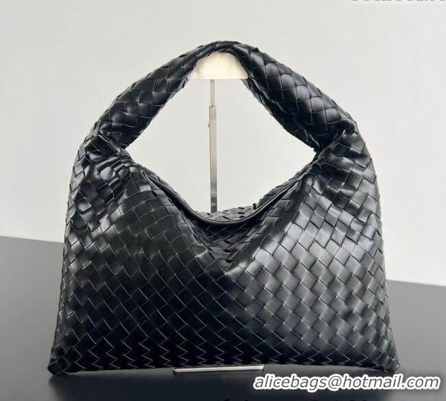 Luxury Discount Bottega Veneta Hop Small Hobo Bag in Intrecciato Leather 796262 Black 2025