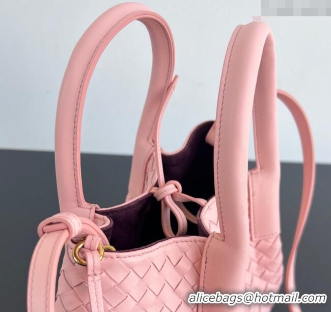 New Cheap Bottega Veneta Small Pinacoteca Tote Bag in Intrecciato Leather 819004 Rose Pink 2025