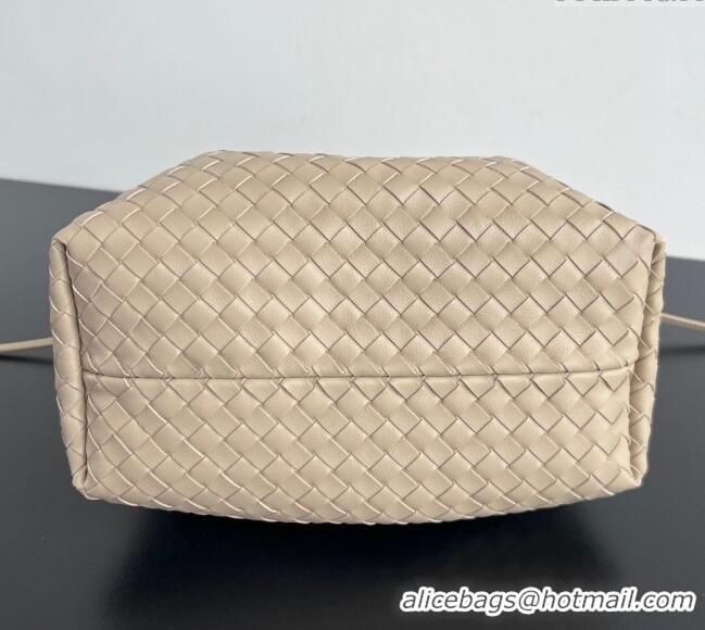 New Stylish Bottega Veneta Small Pinacoteca Tote Bag in Intrecciato Leather 819004 Ecru Beige 2025