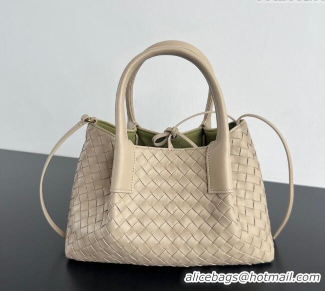 New Stylish Bottega Veneta Small Pinacoteca Tote Bag in Intrecciato Leather 819004 Ecru Beige 2025