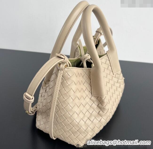 New Stylish Bottega Veneta Small Pinacoteca Tote Bag in Intrecciato Leather 819004 Ecru Beige 2025