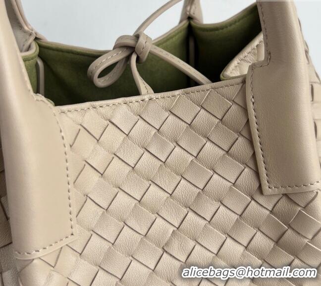 New Stylish Bottega Veneta Small Pinacoteca Tote Bag in Intrecciato Leather 819004 Ecru Beige 2025