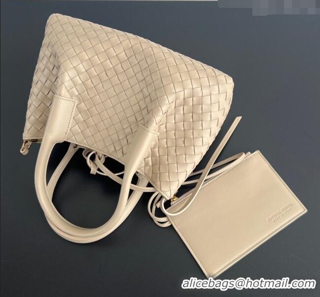 New Stylish Bottega Veneta Small Pinacoteca Tote Bag in Intrecciato Leather 819004 Ecru Beige 2025