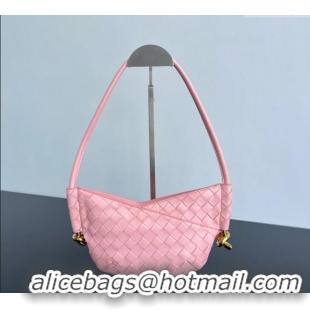 Best Quality Bottega Veneta Mini Solstice Shoulder Bag in Intrecciato Leather 796378 Rose Pink 2025