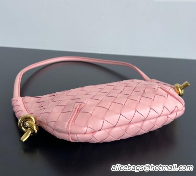 Best Quality Bottega Veneta Mini Solstice Shoulder Bag in Intrecciato Leather 796378 Rose Pink 2025
