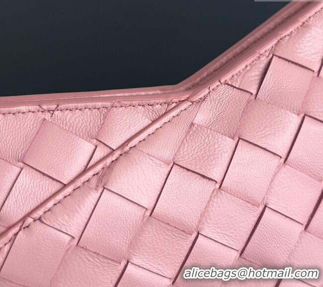 Best Quality Bottega Veneta Mini Solstice Shoulder Bag in Intrecciato Leather 796378 Rose Pink 2025