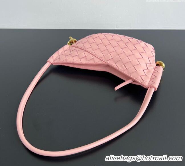Best Quality Bottega Veneta Mini Solstice Shoulder Bag in Intrecciato Leather 796378 Rose Pink 2025
