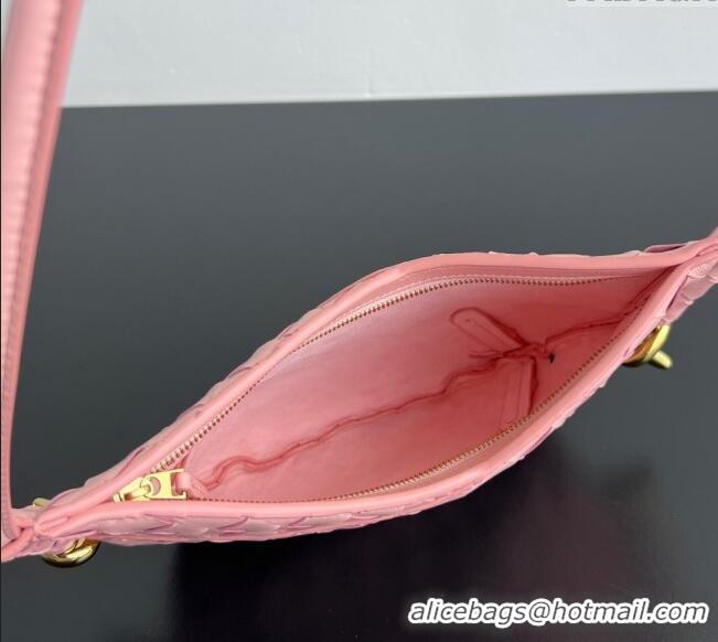 Best Quality Bottega Veneta Mini Solstice Shoulder Bag in Intrecciato Leather 796378 Rose Pink 2025