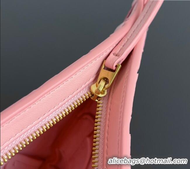 Best Quality Bottega Veneta Mini Solstice Shoulder Bag in Intrecciato Leather 796378 Rose Pink 2025