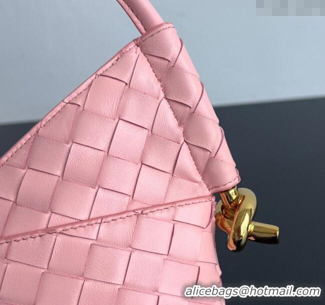Best Quality Bottega Veneta Mini Solstice Shoulder Bag in Intrecciato Leather 796378 Rose Pink 2025