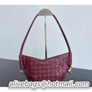 Unique Discount Bottega Veneta Mini Solstice Shoulder Bag in Intrecciato Leather 796378 Barolo Red 2025