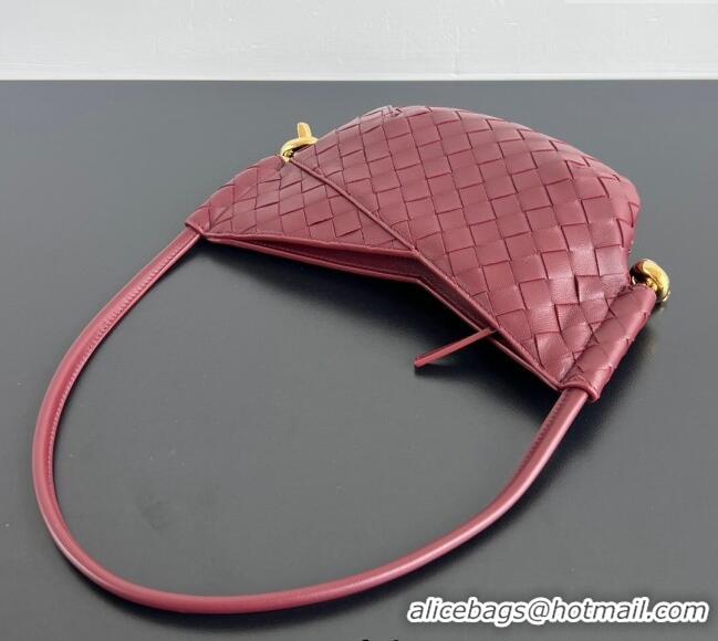 Unique Discount Bottega Veneta Mini Solstice Shoulder Bag in Intrecciato Leather 796378 Barolo Red 2025