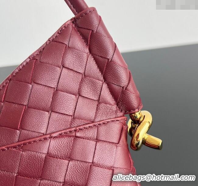 Unique Discount Bottega Veneta Mini Solstice Shoulder Bag in Intrecciato Leather 796378 Barolo Red 2025