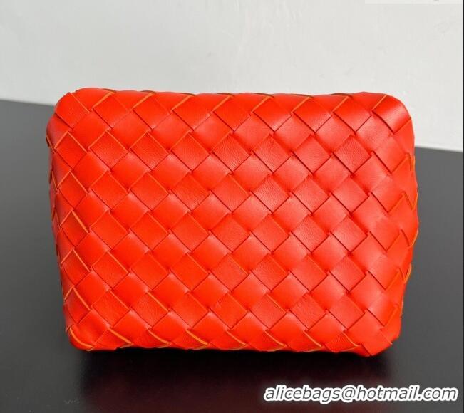 Spot Grade Bottega Veneta Small Parachute Chain Bag in Intrecciato Leather 817175 Red 2025
