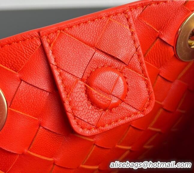 Spot Grade Bottega Veneta Small Parachute Chain Bag in Intrecciato Leather 817175 Red 2025