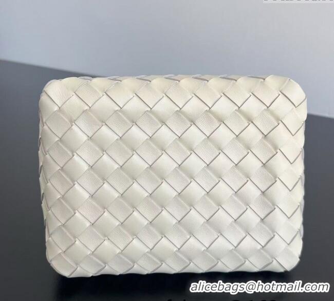 Famous Brand Bottega Veneta Small Parachute Chain Bag in Intrecciato Leather 817175 Sea Salt 2025