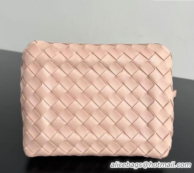 Famous Brand Bottega Veneta Small Parachute Shoulder Bag in Intrecciato Leather 796569 Lotus pink 2025