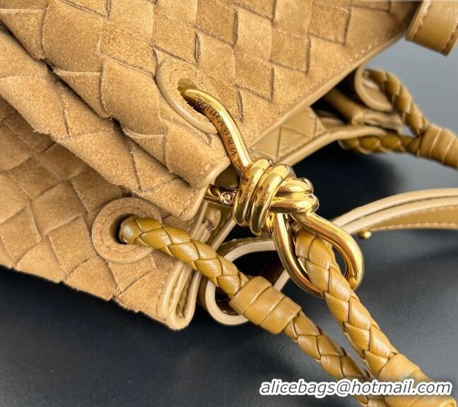 Top Quality Bottega Veneta Small Parachute Shoulder Bag in Intrecciato Suede 796569 Brown 2025