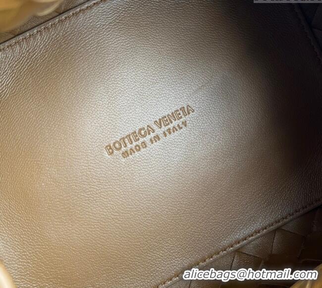 Top Quality Bottega Veneta Small Parachute Shoulder Bag in Intrecciato Suede 796569 Brown 2025