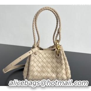 New Fashion Bottega Veneta Small Parachute Shoulder Bag in Intrecciato Leather 796569 Ecru Beige 2025