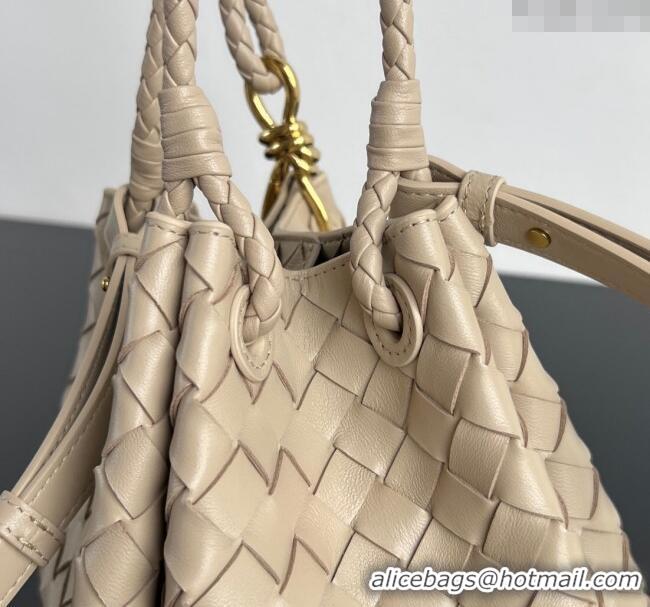 New Fashion Bottega Veneta Small Parachute Shoulder Bag in Intrecciato Leather 796569 Ecru Beige 2025