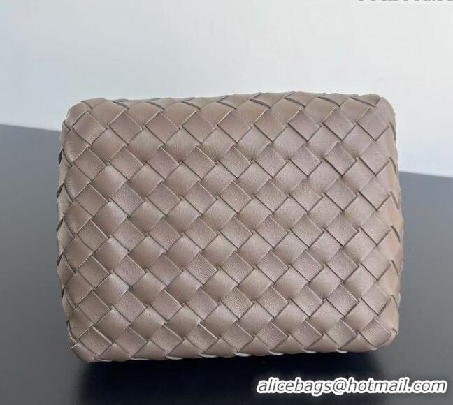 Top Design Bottega Veneta Small Parachute Shoulder Bag in Intrecciato Leather 796569 Grey 2025
