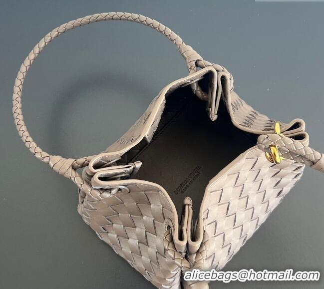 Top Design Bottega Veneta Small Parachute Shoulder Bag in Intrecciato Leather 796569 Grey 2025