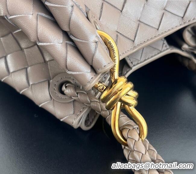 Top Design Bottega Veneta Small Parachute Shoulder Bag in Intrecciato Leather 796569 Grey 2025