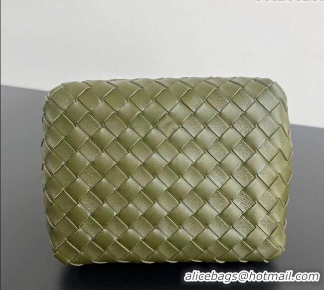 Grade Quality Bottega Veneta Small Parachute Shoulder Bag in Intrecciato Leather 796569 Khaki Green 2025