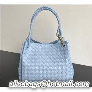 New Fashion Bottega Veneta Large Parachute Shoulder Bag in Intrecciato Leather 796571 Ice Blue 2025