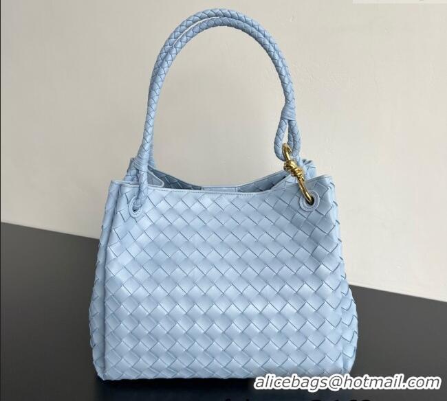 New Fashion Bottega Veneta Large Parachute Shoulder Bag in Intrecciato Leather 796571 Ice Blue 2025