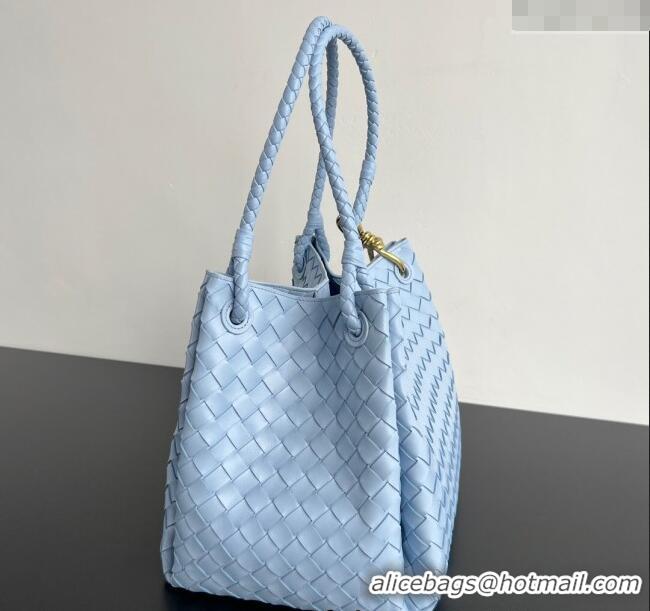 New Fashion Bottega Veneta Large Parachute Shoulder Bag in Intrecciato Leather 796571 Ice Blue 2025