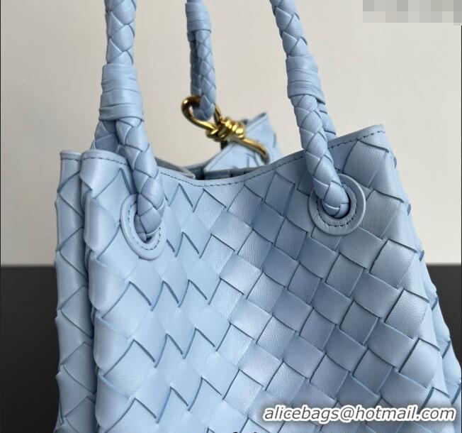 New Fashion Bottega Veneta Large Parachute Shoulder Bag in Intrecciato Leather 796571 Ice Blue 2025