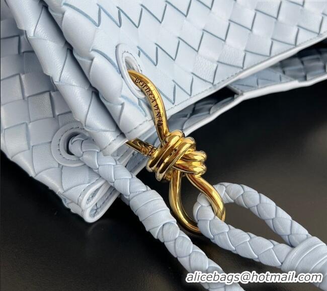 New Fashion Bottega Veneta Large Parachute Shoulder Bag in Intrecciato Leather 796571 Ice Blue 2025