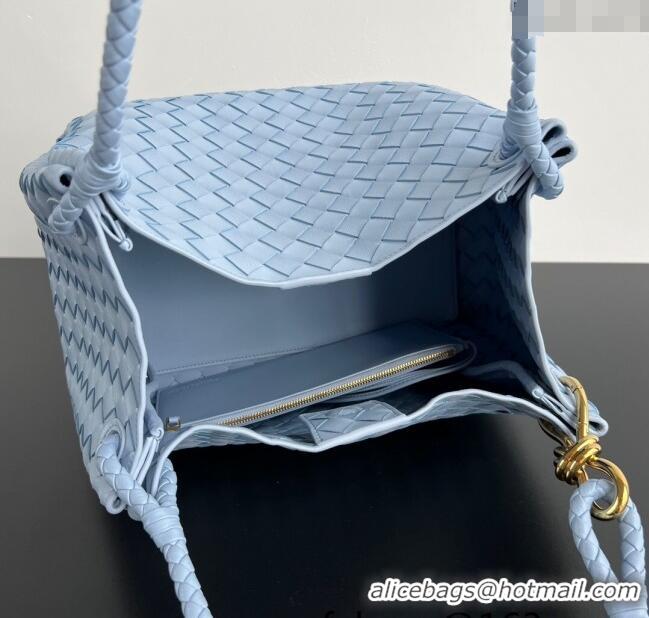 New Fashion Bottega Veneta Large Parachute Shoulder Bag in Intrecciato Leather 796571 Ice Blue 2025