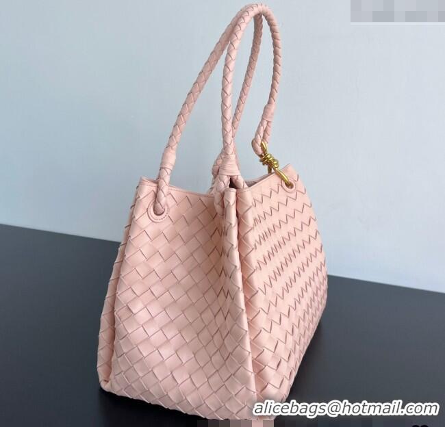 Spot Discount Bottega Veneta Large Parachute Shoulder Bag in Intrecciato Leather 796571 Cameo Pink 2025
