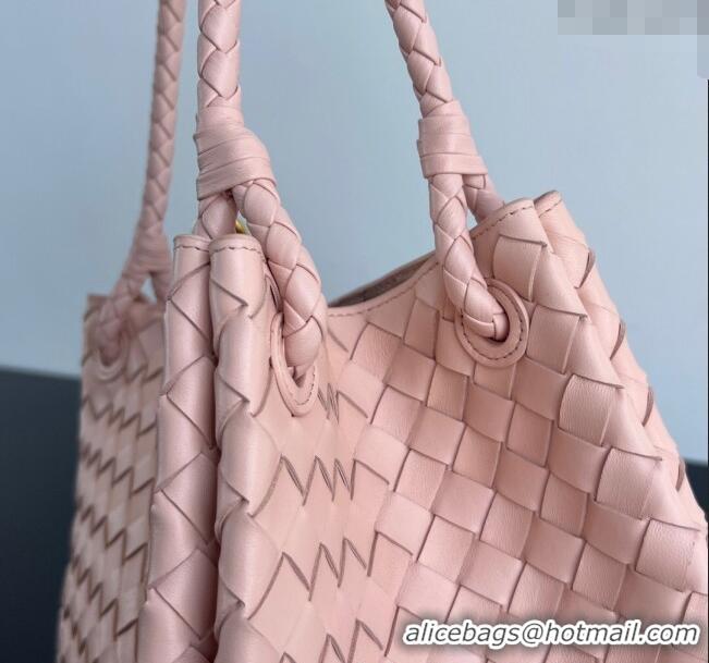 Spot Discount Bottega Veneta Large Parachute Shoulder Bag in Intrecciato Leather 796571 Cameo Pink 2025
