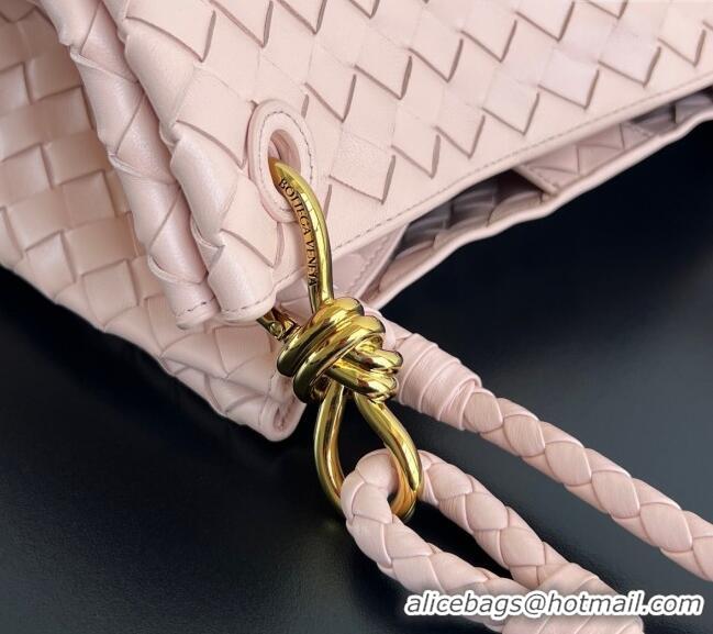 Spot Discount Bottega Veneta Large Parachute Shoulder Bag in Intrecciato Leather 796571 Cameo Pink 2025