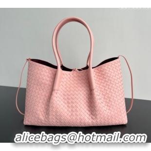 Best Price Bottega Veneta Medium Pinacoteca Tote Bag in Intrecciato Leather 817166 Rose Pink 2025