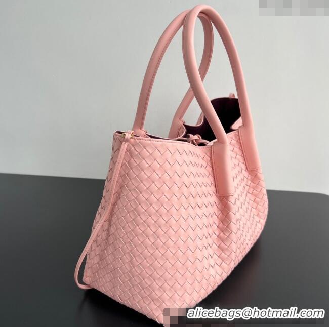 Best Price Bottega Veneta Medium Pinacoteca Tote Bag in Intrecciato Leather 817166 Rose Pink 2025