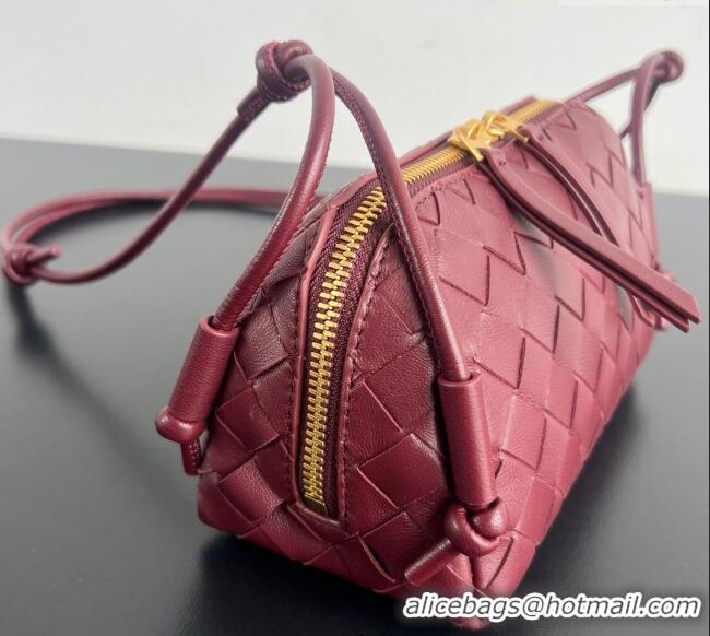 Buy Discount Bottega Veneta Intrecciato Leather Concert Pouch Mini bag 794258 Sapele Red 2025