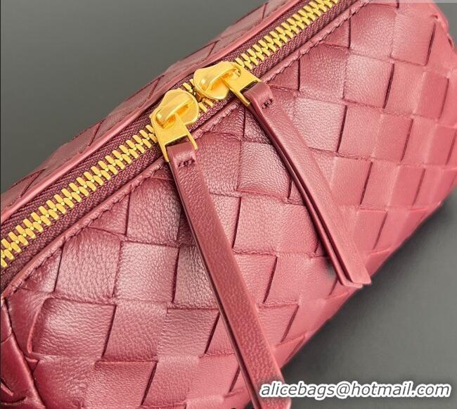 Buy Discount Bottega Veneta Intrecciato Leather Concert Pouch Mini bag 794258 Sapele Red 2025