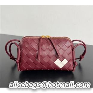 Well Crafted Bottega Veneta Heart Intrecciato Leather Concert Pouch Mini bag 794258 Sapele Red 2025