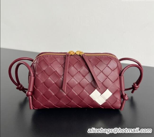 Well Crafted Bottega Veneta Heart Intrecciato Leather Concert Pouch Mini bag 794258 Sapele Red 2025