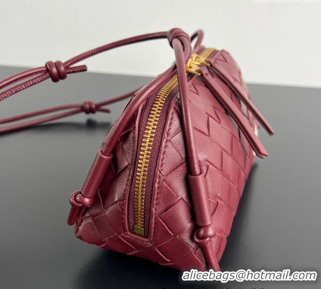 Well Crafted Bottega Veneta Heart Intrecciato Leather Concert Pouch Mini bag 794258 Sapele Red 2025
