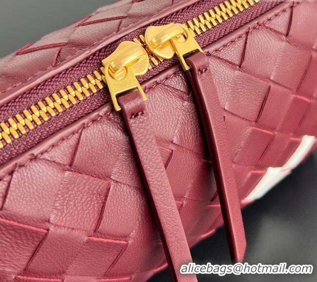 Well Crafted Bottega Veneta Heart Intrecciato Leather Concert Pouch Mini bag 794258 Sapele Red 2025