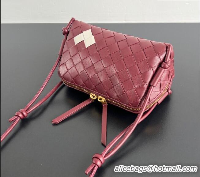 Well Crafted Bottega Veneta Heart Intrecciato Leather Concert Pouch Mini bag 794258 Sapele Red 2025